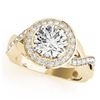 Image 1 : 1.5 ctw Certified VS/SI Diamond Halo Ring 18k Yellow Gold - REF-182W6H