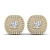 Image 1 : 2 ctw Princess VS/SI Diamond Art Deco Micro Earrings 14k Yellow Gold - REF-255R3K