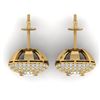 Image 3 : 2 ctw Princess VS/SI Diamond Art Deco Micro Earrings 14k Yellow Gold - REF-255R3K