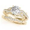 Image 1 : 1.07 ctw Certified VS/SI Diamond 2pc Wedding Set Antique 14k Yellow Gold - REF-146N6F