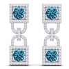 Image 3 : 4 ctw Certified SI/I Intense Blue Diamond Earrings 18K White Gold - REF-292F5M