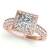 Image 2 : 2.1 ctw Certified VS/SI Princess Diamond Halo Ring 18k Rose Gold - REF-218W2H