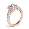 Image 3 : 2.1 ctw Certified VS/SI Princess Diamond Halo Ring 18k Rose Gold - REF-218W2H
