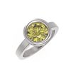 Image 3 : 2 ctw Fancy Yellow Diamond Ring 18K White Gold - REF-636R4K
