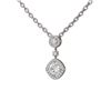 Image 3 : 1.67 ctw Cushion Diamond Necklace 18K White Gold - REF-380M4G