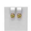 Image 1 : 3 ctw Fancy Yellow Diamond Earrings 18K Rose Gold - REF-765F5M