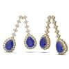 Image 2 : 15.49 ctw Sapphire & Diamond Earrings 18K Yellow Gold - REF-521N8F