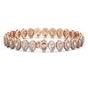 Image 2 : 12.2 ctw Pear Cut Diamond Micro Pave Bracelet 18K Rose Gold - REF-1025G8W