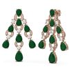 Image 2 : 27.26 ctw Emerald & Diamond Earrings 18K Rose Gold - REF-456R8K