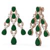 Image 2 : 27.26 ctw Emerald & Diamond Earrings 18K Rose Gold - REF-456R8K