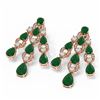 Image 3 : 27.26 ctw Emerald & Diamond Earrings 18K Rose Gold - REF-456R8K