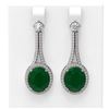 Image 1 : 15.53 ctw Emerald & Diamond Earrings 18K White Gold - REF-360N2F