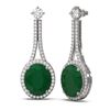 Image 2 : 15.53 ctw Emerald & Diamond Earrings 18K White Gold - REF-360N2F