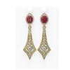 Image 1 : 10.32 ctw Ruby & Diamond Earrings 18K Yellow Gold - REF-525W5H