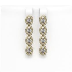 4.52 ctw Oval Cut Diamond Micro Pave Earrings 18K Yellow Gold - REF-381A8N