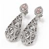 Image 3 : 6.72 ctw Morganite & Diamond Earrings 18K White Gold - REF-618N2F