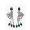 Image 1 : 19.89 ctw Emerald & Diamond Earrings 18K White Gold - REF-889W3H