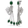 Image 2 : 19.89 ctw Emerald & Diamond Earrings 18K White Gold - REF-889W3H