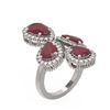 Image 1 : 9.57 ctw Ruby & Diamond Ring 18K White Gold - REF-272H8R