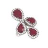 Image 3 : 9.57 ctw Ruby & Diamond Ring 18K White Gold - REF-272H8R
