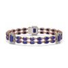 Image 1 : 19.49 ctw Sapphire & Diamond Bracelet 14K Rose Gold - REF-252A8N