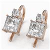 Image 1 : 1.25 ctw Princess Cut Diamond Designer Earrings 18K Rose Gold - REF-170A2N