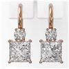 Image 2 : 1.25 ctw Princess Cut Diamond Designer Earrings 18K Rose Gold - REF-170A2N