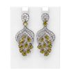 Image 1 : 11.41 ctw Canary Citrine & Diamond Earrings 18K White Gold - REF-289N8F