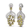 Image 2 : 11.41 ctw Canary Citrine & Diamond Earrings 18K White Gold - REF-289N8F