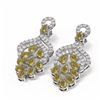 Image 3 : 11.41 ctw Canary Citrine & Diamond Earrings 18K White Gold - REF-289N8F