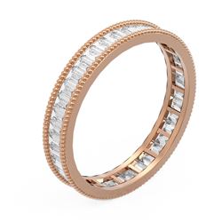 2.87 ctw Baguette Diamond Men's Ring 18K Rose Gold - REF-264A8N