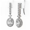 Image 3 : 3 ctw Oval Cut Diamond Designer Earrings 18K White Gold - REF-618A8N