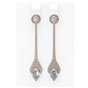 Image 1 : 3.89 ctw Pear Diamond Earrings 18K Rose Gold - REF-542K8Y