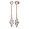 Image 2 : 3.89 ctw Pear Diamond Earrings 18K Rose Gold - REF-542K8Y