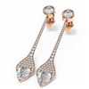 Image 3 : 3.89 ctw Pear Diamond Earrings 18K Rose Gold - REF-542K8Y