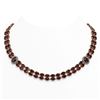 Image 1 : 63.15 ctw Garnet & Diamond Necklace 14K Rose Gold - REF-581F8M