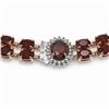 Image 3 : 63.15 ctw Garnet & Diamond Necklace 14K Rose Gold - REF-581F8M