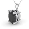 Image 1 : 5.0 ctw Oval Black Diamond Designer Necklace 14k White Gold - REF-94Y8X