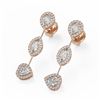 Image 1 : 2.37 ctw Mix Cut Diamonds Designer Earrings 18K Rose Gold - REF-343Y5X