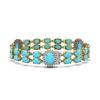 Image 2 : 24.67 ctw Turquoise & Diamond Bracelet 14K Yellow Gold - REF-354F5M