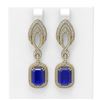 Image 1 : 14.72 ctw Sapphire & Diamond Earrings 18K Yellow Gold - REF-445X5A