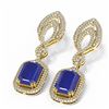 Image 3 : 14.72 ctw Sapphire & Diamond Earrings 18K Yellow Gold - REF-445X5A