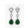 Image 1 : 8.82 ctw Emerald & Diamond Earrings 18K White Gold - REF-333Y6X