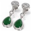 Image 3 : 8.82 ctw Emerald & Diamond Earrings 18K White Gold - REF-333Y6X