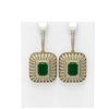 Image 1 : 16.73 ctw Emerald & Diamond Earrings 18K Yellow Gold - REF-600A2N