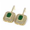 Image 3 : 16.73 ctw Emerald & Diamond Earrings 18K Yellow Gold - REF-600A2N