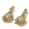 Image 3 : 3.26 ctw Diamond & Pearl Earrings 18K Yellow Gold - REF-278N2F