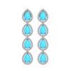 Image 1 : 6.20 ctw Turquoise & Diamond Micro Pave Halo Earrings 10k White Gold - REF-158K2Y