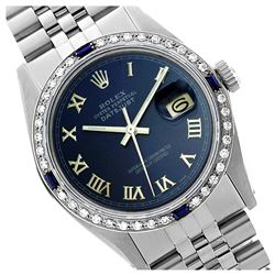 Rolex Ladies Stainless Steel, Roman Dial with Diam/Sapphire Bezel, Sapphire Crystal - REF-419W6H