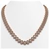 Image 1 : 42.56 ctw Oval Cut Diamond Micro Pave Necklace 18K Rose Gold - REF-5876F9M
